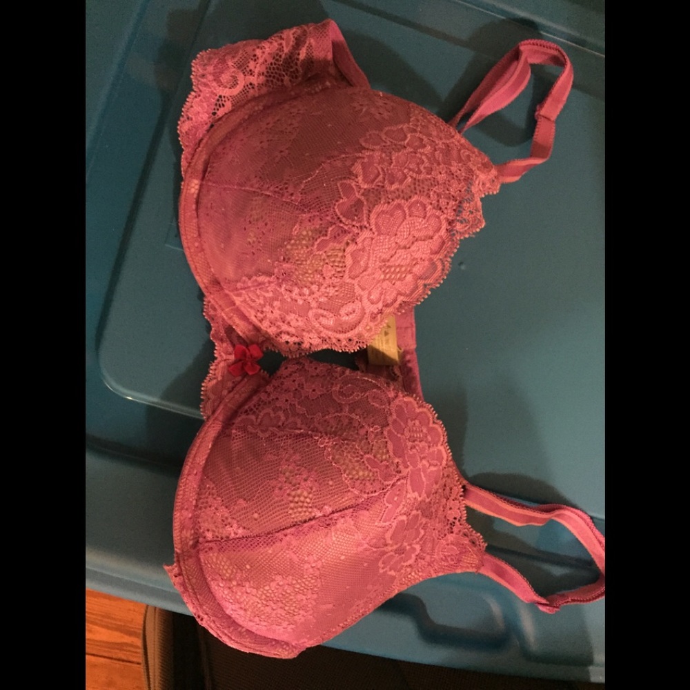 Purple lace push up bra